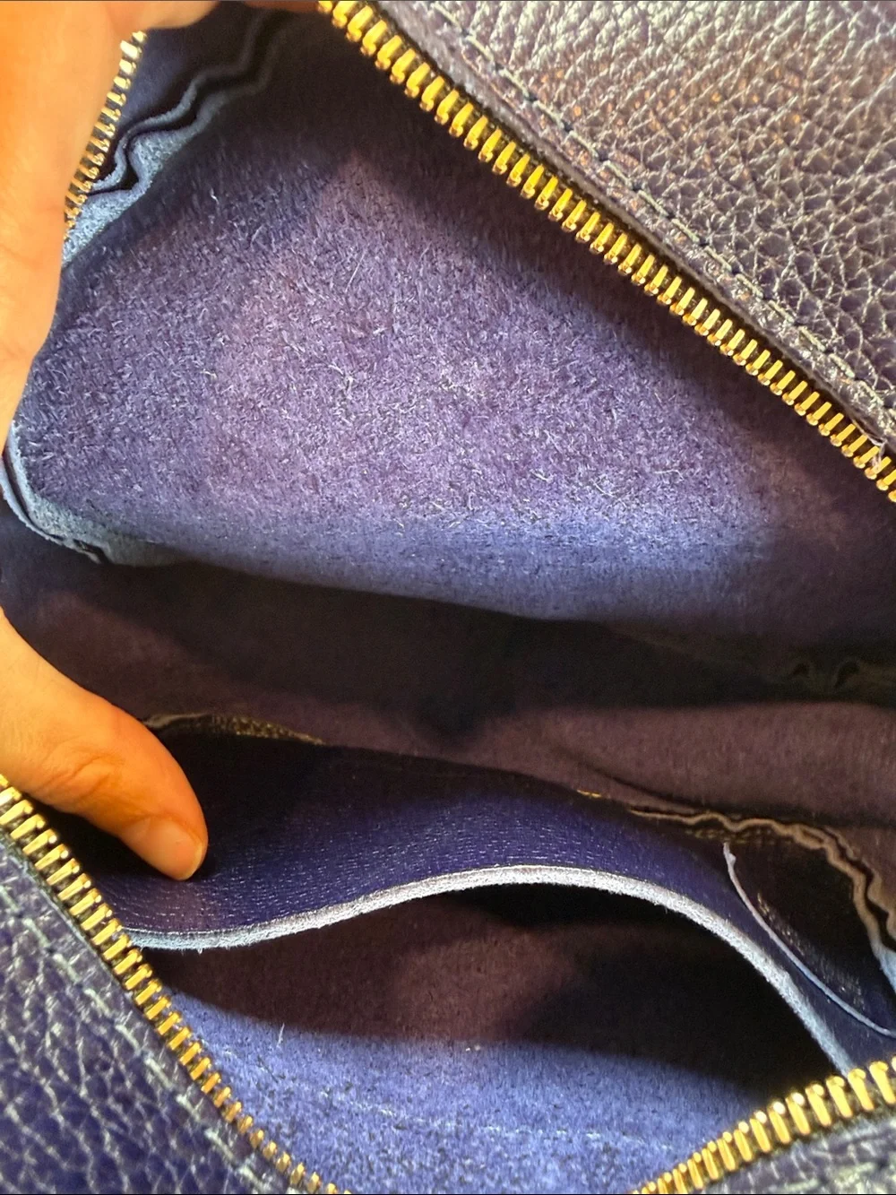 Pebbled Navy Mini Backpack with Front Pocket